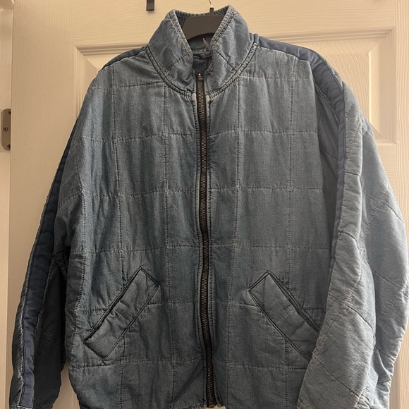 Free People Dolman Quilted Denim Jacket - color Cali Indigo - size Small - Picture 9 of 9
